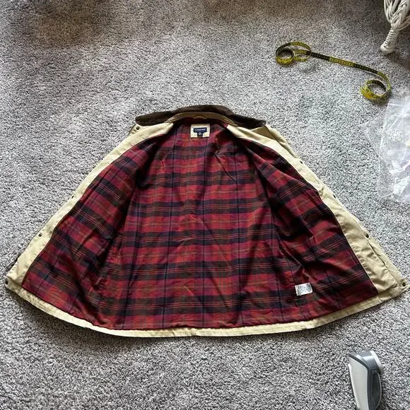 Vintage Lands' End Field Jacket XL Mens Chore Barn Coat Corduroy Collar Lined